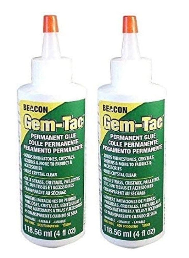Beacon Gem-Tac Permanent Adhesive, 4-Ounce - 2 Pack - Image 1